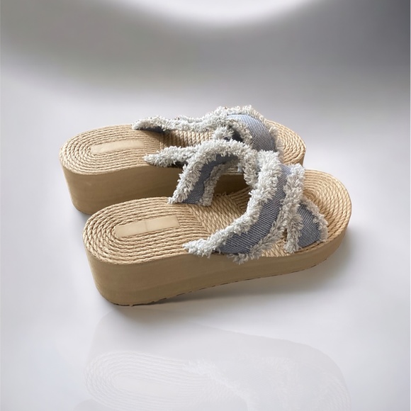 Wedge Sandals for Women Open Toe Espadrilles Platform/ Crisscross Design - Picture 5 of 10